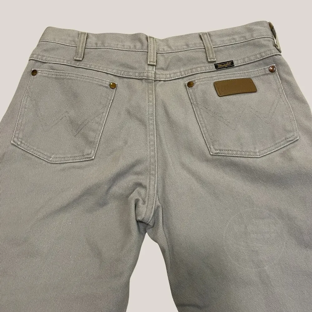 Wrangler 33x30 USA Gray Twill Jeans | Vintage Cowboy Cut Straight Leg Y2K Rare - Picture 10 of 10